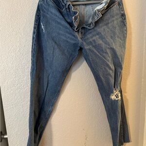 Women's Blue Distressed Jeans